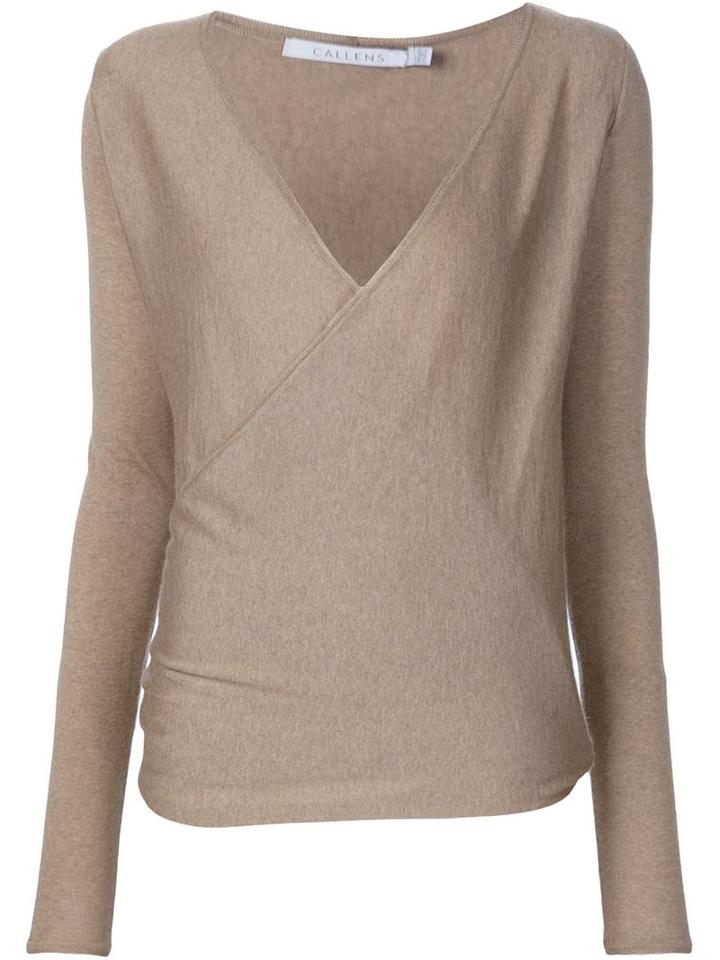 Callens - Cashmere Wrap Jumper - Women - Cashmere - S, Brown, Cashmere