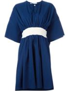 Cédric Charlier Flared Dress, Women's, Size: 42, Blue, Cotton/linen/flax
