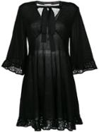 Red Valentino - Lace Trim Flared Dress - Women - Acrylic/polyester/wool/virgin Wool - M, Black, Acrylic/polyester/wool/virgin Wool
