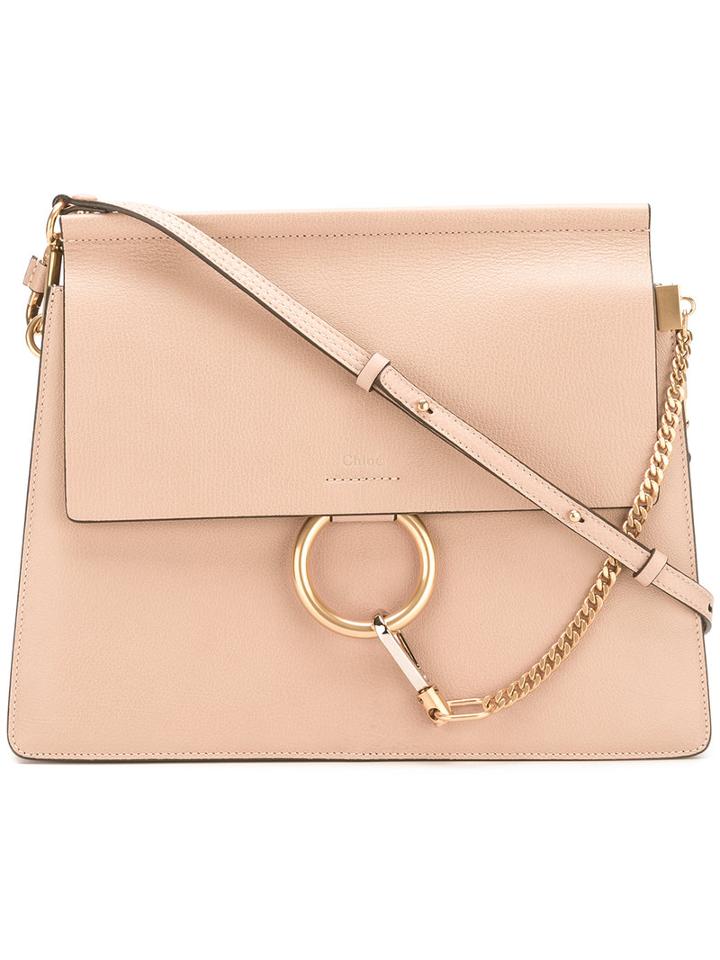 Chloé Faye Shoulder Bag, Women's, Nude/neutrals, Calf Leather/goat Skin/calf Suede