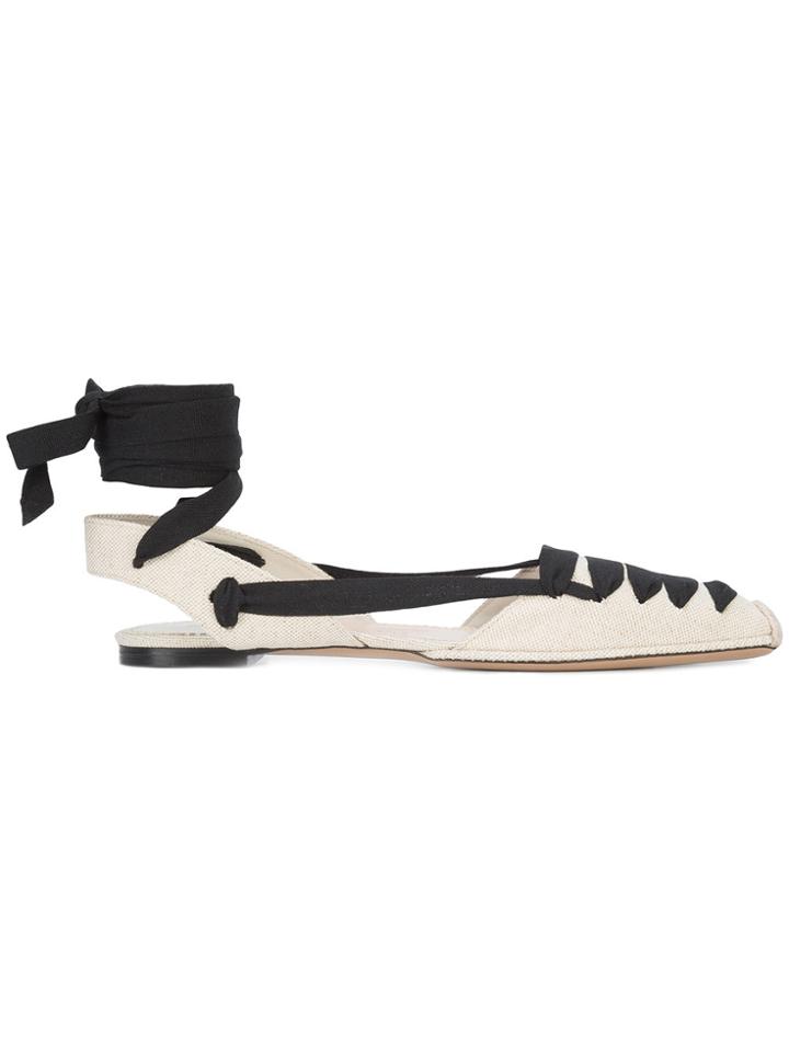 Altuzarra Ankle Tie Ballerina Shoes - Nude & Neutrals