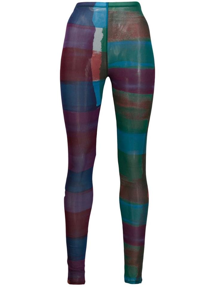 Issey Miyake Pre-owned '2000s Printed Leggings - Blue