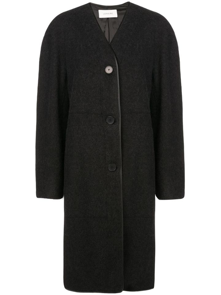 Lemaire Boxy Textured Coat - Black