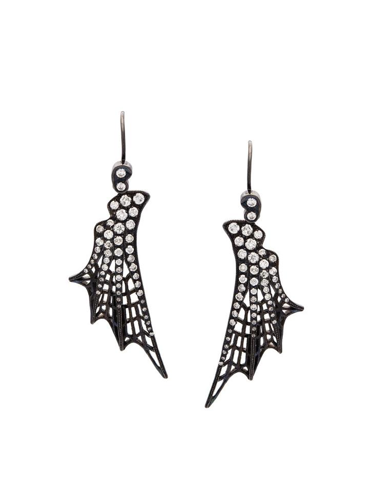 Lynn Ban Web Earrings, Women's, Black