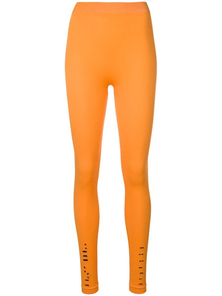 Unravel Project Ribbed Detail Leggings - Orange