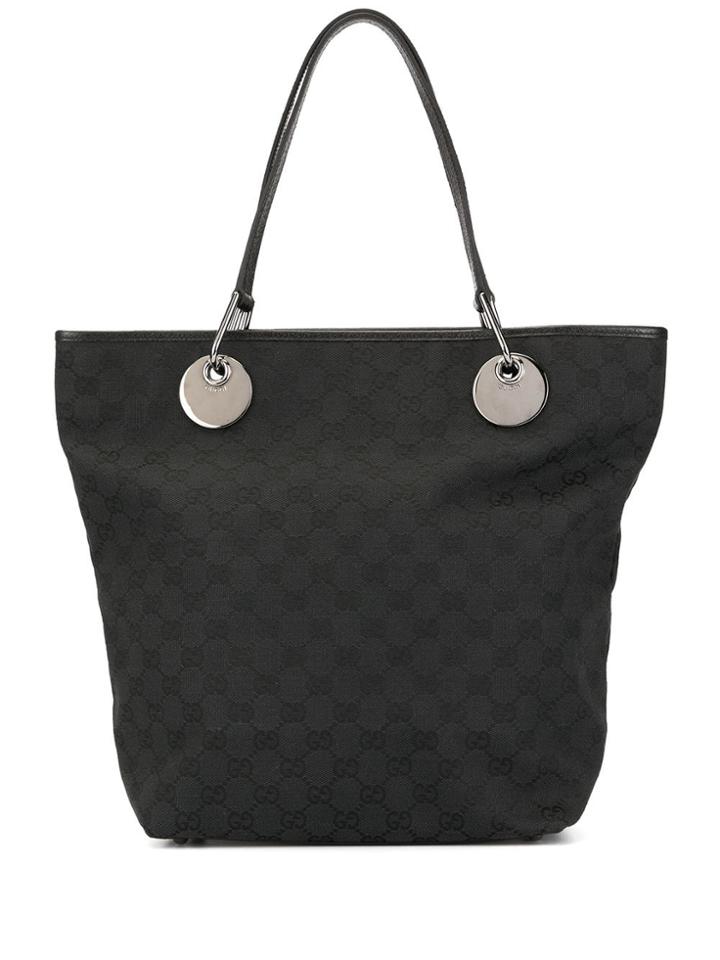 Gucci Pre-owned Gg Pattern Shoulder Tote Bag - Black