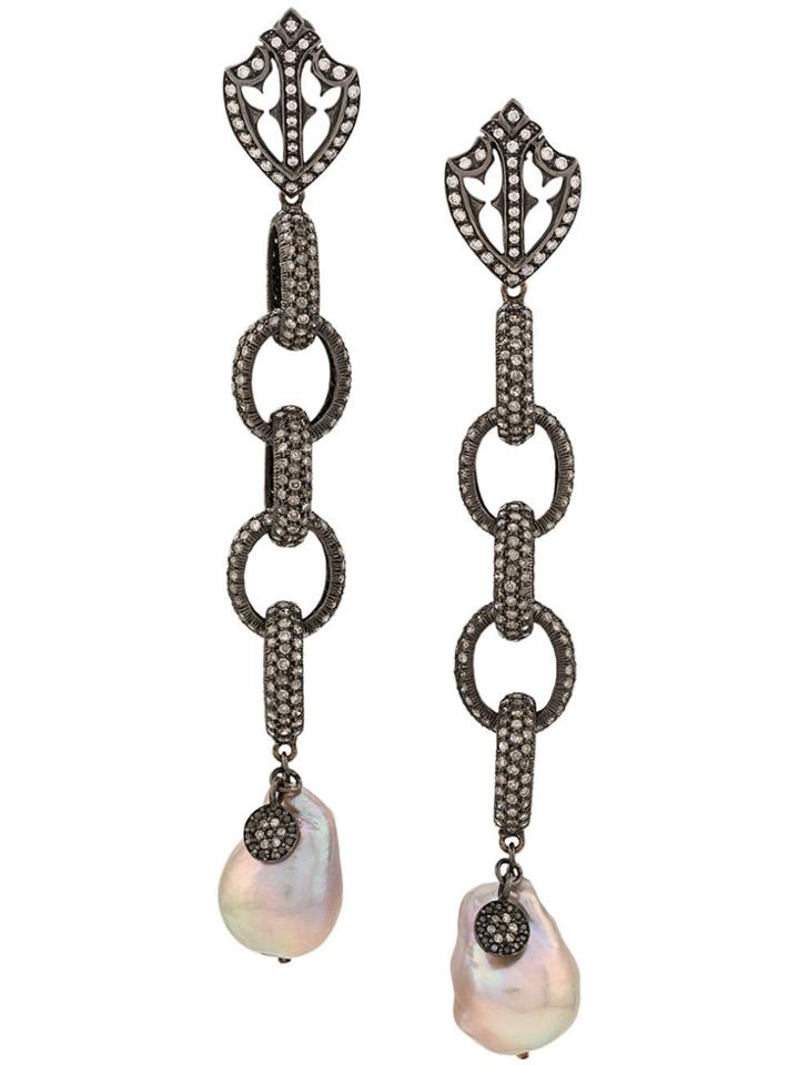 Loree Rodkin Tahiti Pearl Earrings - Silver