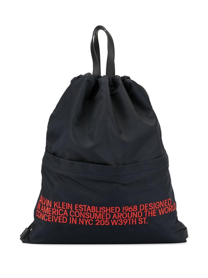Calvin Klein Drawstring Backpack - Blue