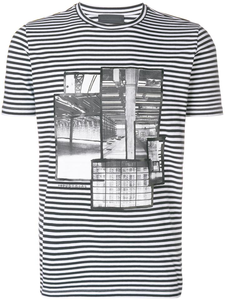 Diesel Black Gold Stripe Patchwork T-shirt