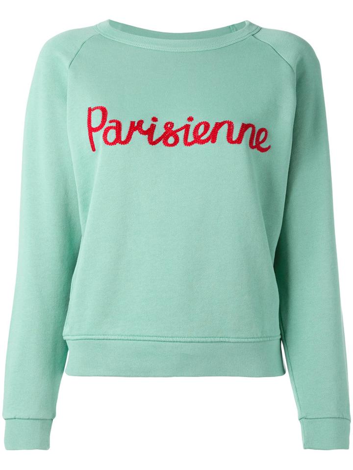 Maison Kitsuné Parisienne Sweatshirt, Women's, Size: Large, Green, Cotton