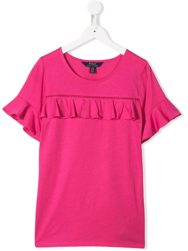 Ralph Lauren Kids Teen Ruffle Trimmed T-shirt - Pink