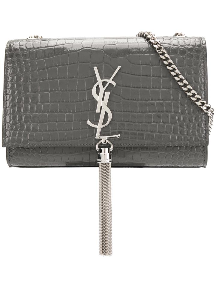 Saint Laurent Kate Tassel Shoulder Bag - Grey