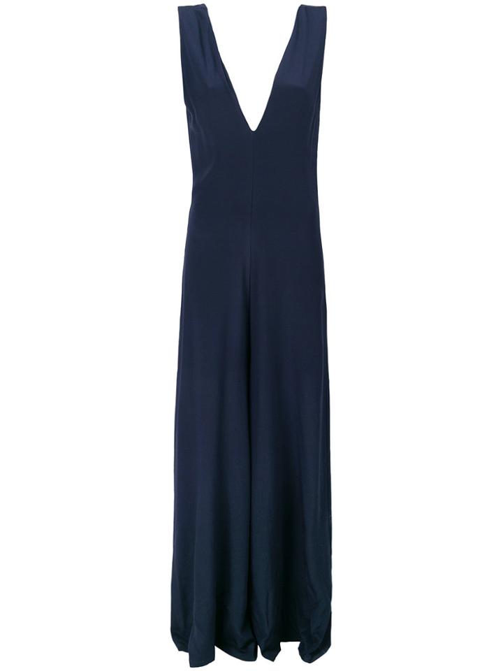 Semicouture Sleeveless Wide Leg Jumpsuit - Blue