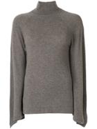 Pringle Of Scotland Flared Sleeve Turtleneck Jumper - Grey