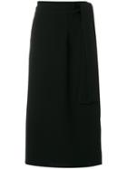 Joseph - Wrap Midi Skirt - Women - Polyester/triacetate - 36, Black, Polyester/triacetate