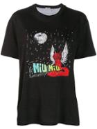 Miu Miu Crystal Embellished Graphic Print T-shirt - Black
