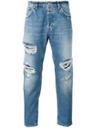 Dondup Distressed Jeans, Men's, Size: 33, Blue, Cotton