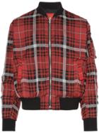 424 Checked Reversible Bomber Jacket - Red