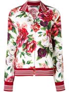 Dolce & Gabbana Peony Print Zip-up Sweatshirt - White