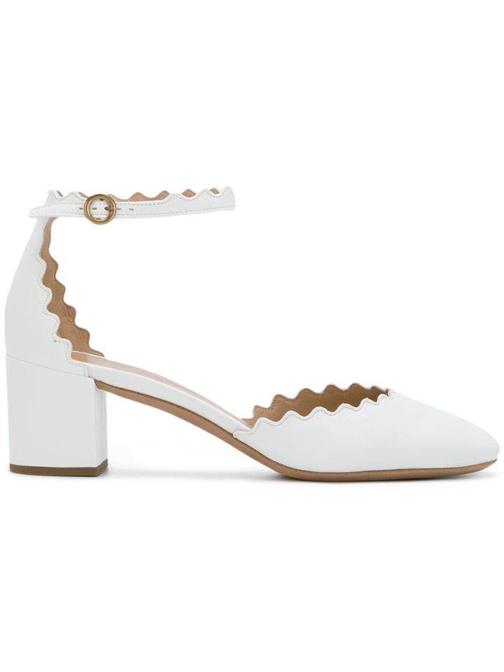 Chloé Lauren Ankle Strap Pumps - White