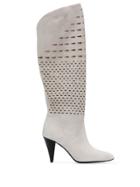 Aldo Castagna Cut Out Pattern Boots - Neutrals