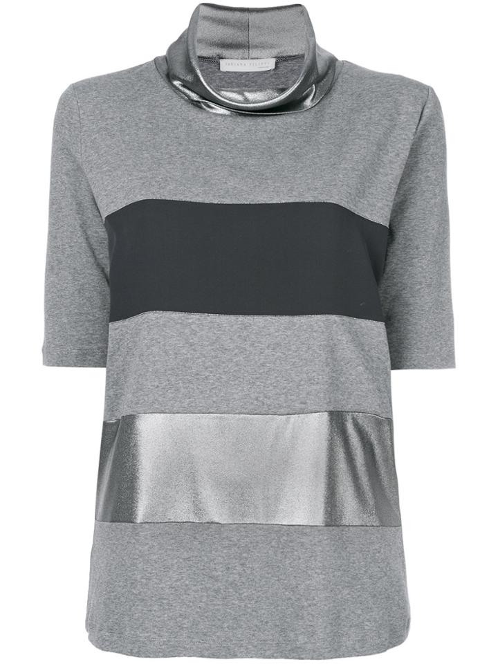 Fabiana Filippi Metallic Detail T-shirt - Grey