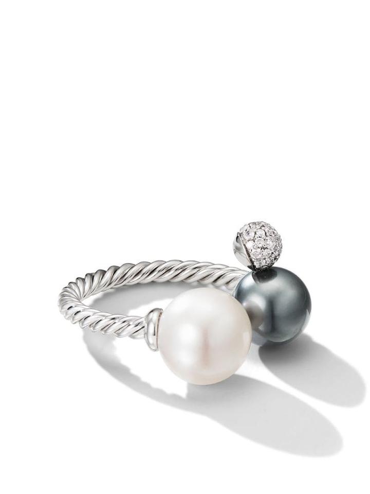 David Yurman 18kt White Gold Solari Open Cluster Pearl And Diamond