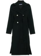 Rejina Pyo Wool Blend Double Breasted Coat - Black