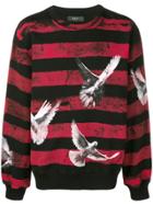 Amiri Dove Print Striped Sweatshirt - Black
