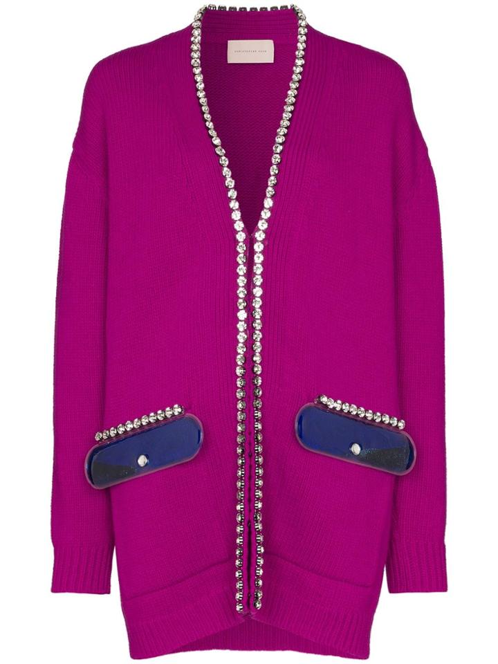 Christopher Kane C Kane Vn Ls Knttd Crdgn Os W Dimnte Trm - Pink