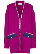 Christopher Kane C Kane Vn Ls Knttd Crdgn Os W Dimnte Trm - Pink