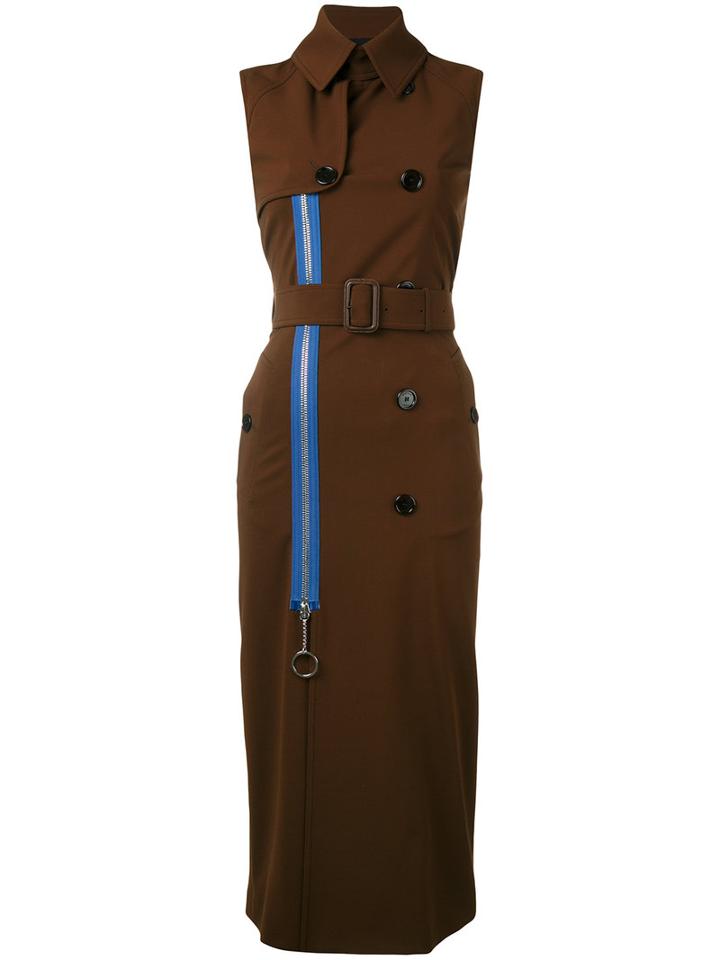 Givenchy - Long Trench Waist-coat - Women - Silk/polyamide/spandex/elastane/viscose - 38, Brown, Silk/polyamide/spandex/elastane/viscose