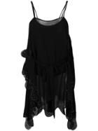 Twin-set Embroidered Draped Top - Black