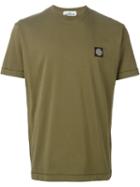 Stone Island Round Neck T-shirt, Men's, Size: Medium, Green, Cotton