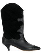 Ganni Heeled Texan Boots - Black