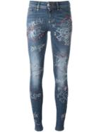 Philipp Plein 'don't Say A Word' Jeans, Women's, Size: 28, Blue, Cotton/spandex/elastane