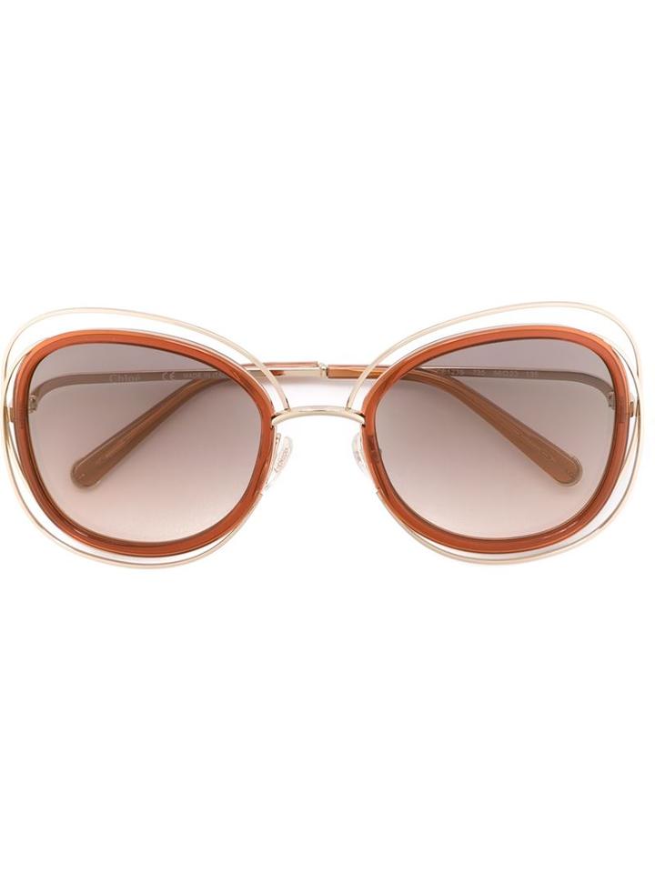 Chloé 'carlina' Sunglasses, Women's, Yellow/orange, Acetate/metal (other)