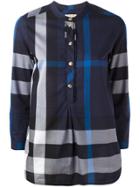 Burberry Plaid Blouse - Blue