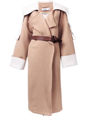 Gwen Salakaia Oversized Belted Coat, Women's, Size: 6, Brown, Wool