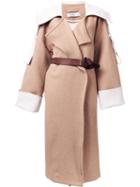 Gwen Salakaia Oversized Belted Coat, Women's, Size: 6, Brown, Wool