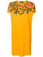 Kansai Yamamoto Vintage Flower Design T-shirt Dress - Yellow & Orange