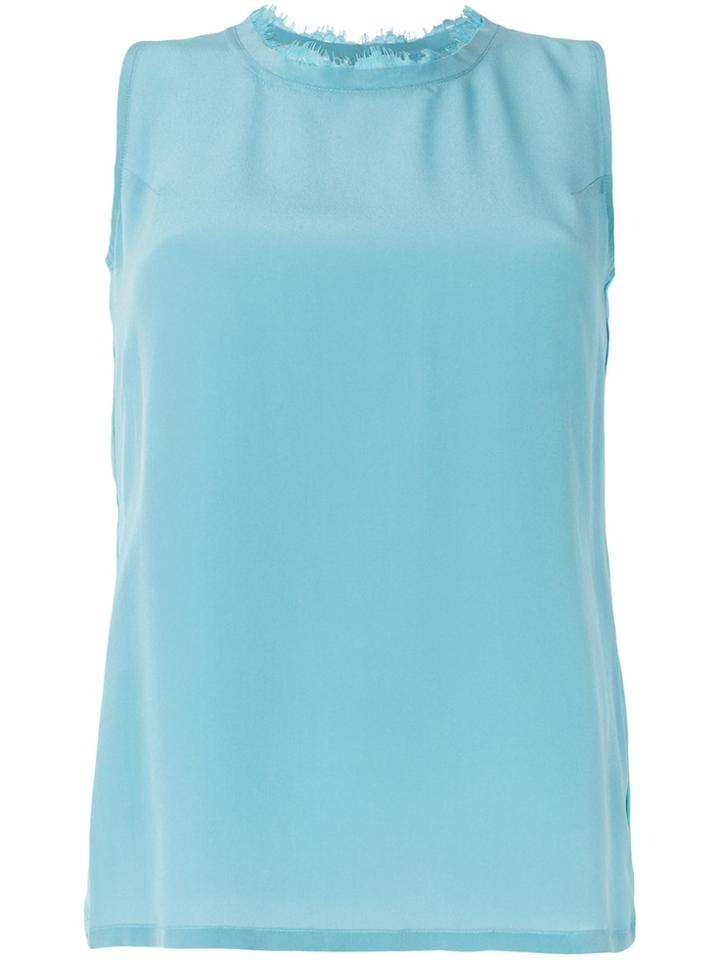 Twin-set Frayed Neck Vest - Blue