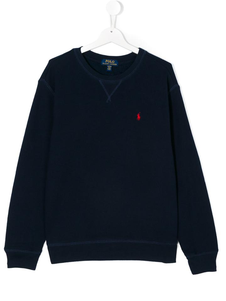 Ralph Lauren Kids Branded Long-sleeved Sweatshirt - Blue