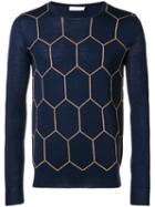 Boglioli Knit Patterned Sweater - Blue