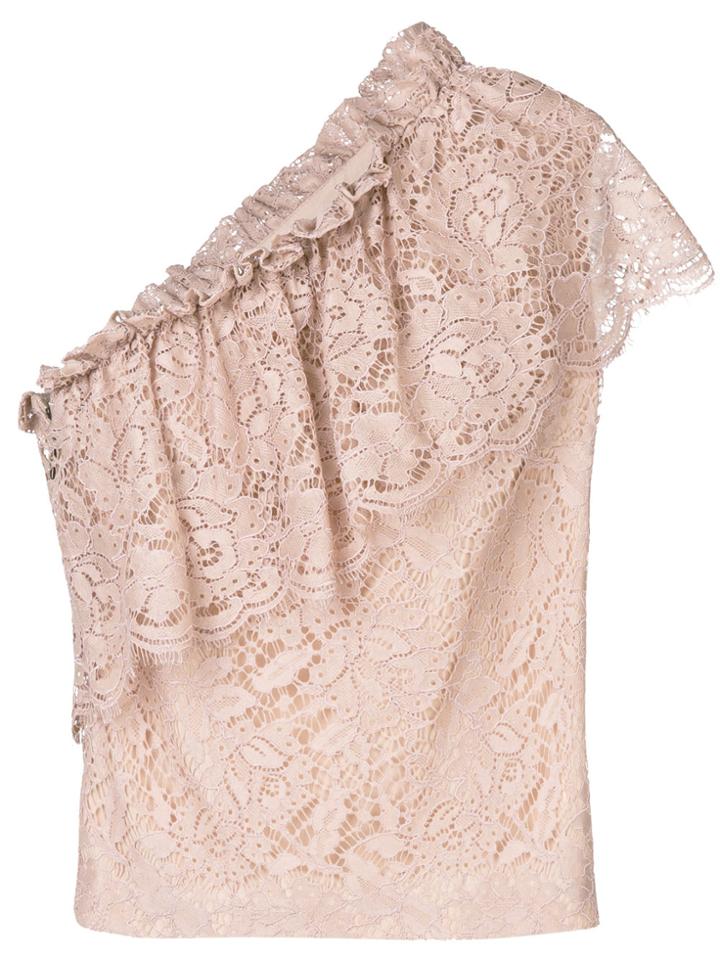 Msgm Single Sleeve Lace Blouse - Pink & Purple