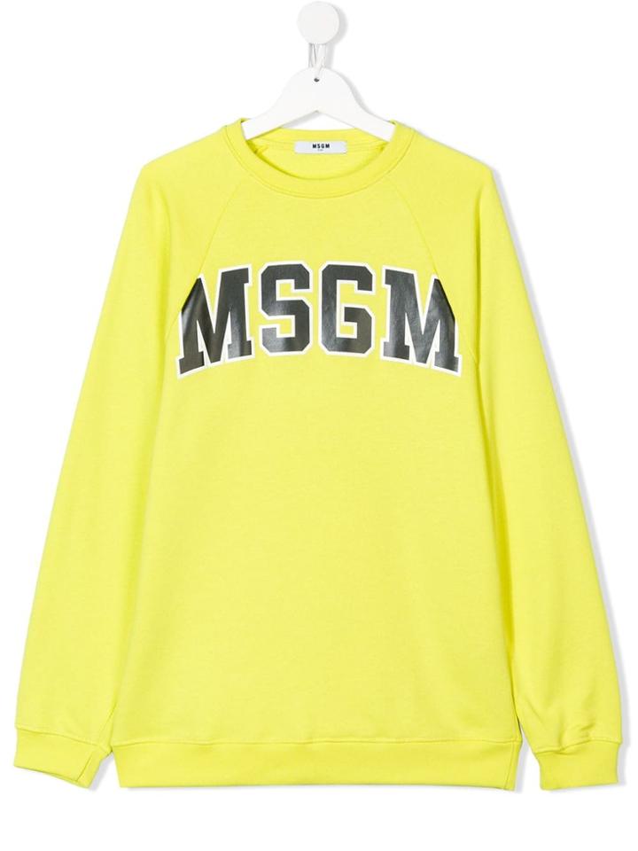 Msgm Kids Teen Logo Sweatshirt - Yellow