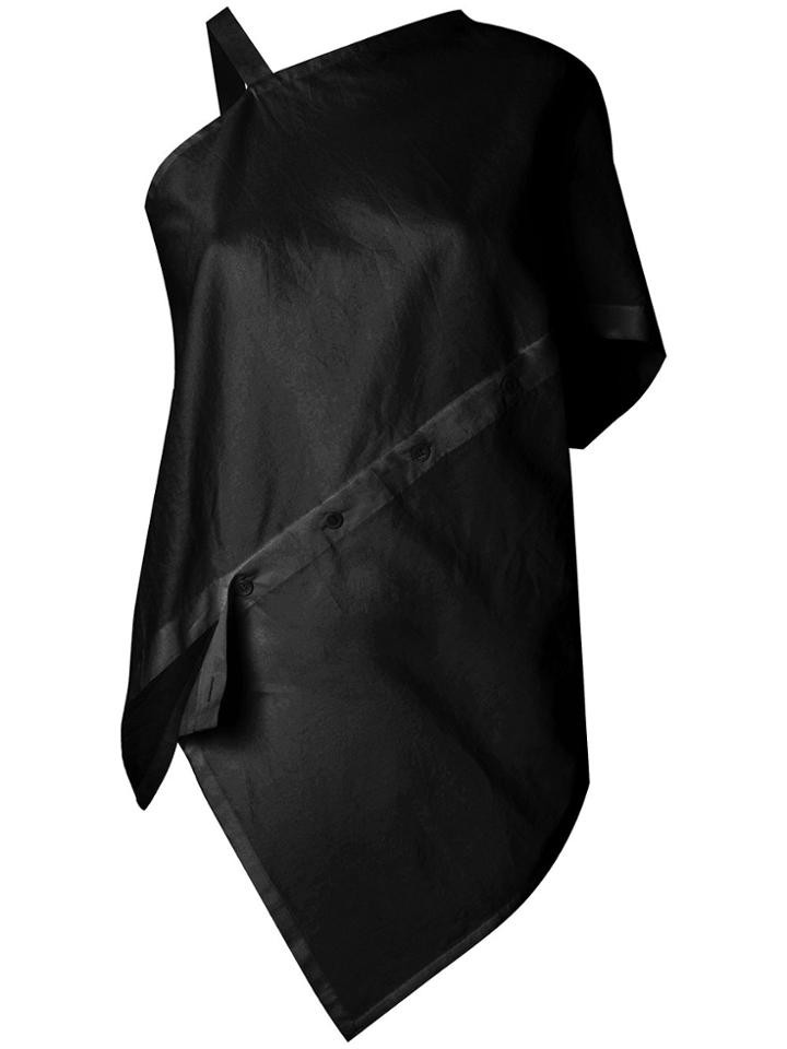 Lost & Found Ria Dunn Asymmetric Sleeve Blouse - Black