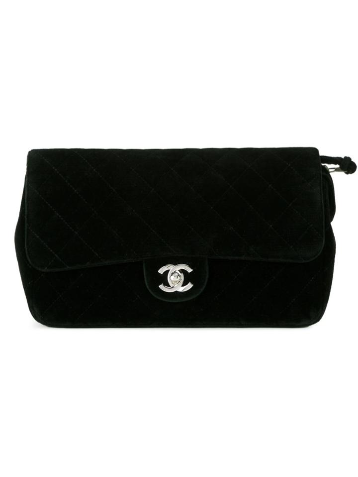 Chanel Vintage Velvet Backpack - Black