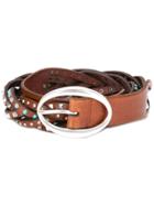 Orciani Braided Studded Belt - Brown