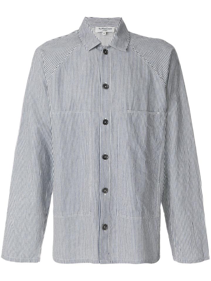 Ymc Cool Hand Luke Striped Shirt - Blue